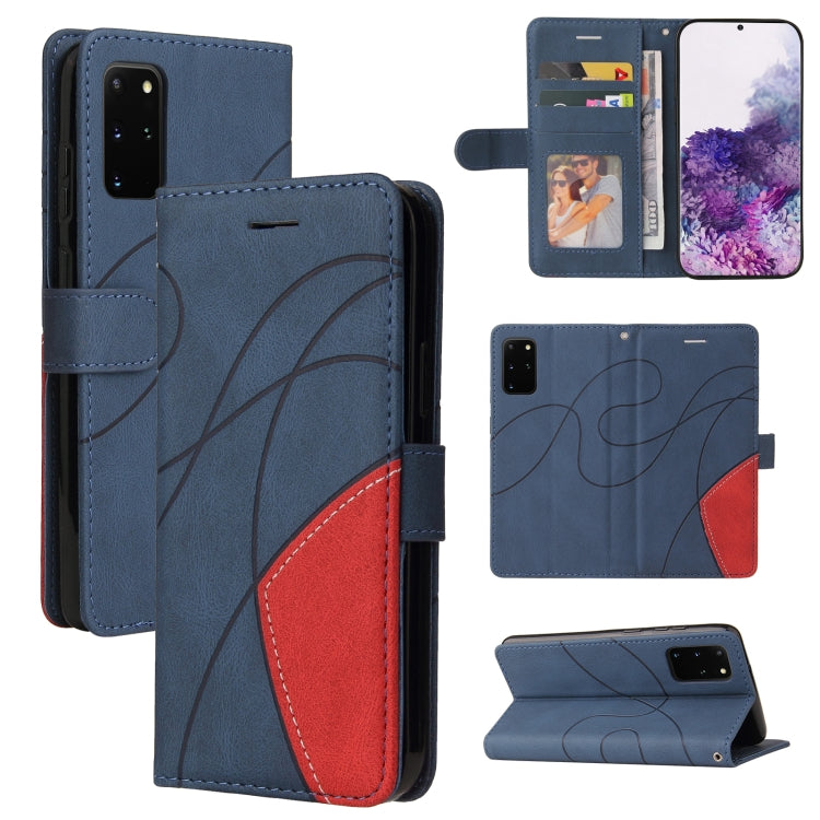 For Samsung Galaxy S20+ Dual-color Splicing Horizontal Flip PU Leather Case with Holder & Card Slots & Wallet