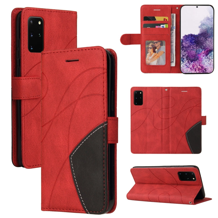 For Samsung Galaxy S20+ Dual-color Splicing Horizontal Flip PU Leather Case with Holder & Card Slots & Wallet