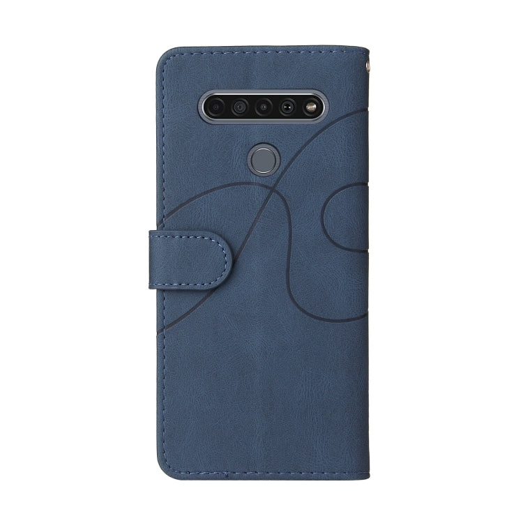 For LG K61 Dual-color Splicing Horizontal Flip PU Leather Case with Holder & Card Slots & Wallet