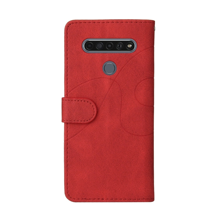 For LG K61 Dual-color Splicing Horizontal Flip PU Leather Case with Holder & Card Slots & Wallet