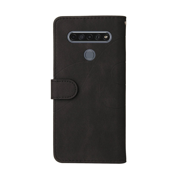 For LG K61 Dual-color Splicing Horizontal Flip PU Leather Case with Holder & Card Slots & Wallet