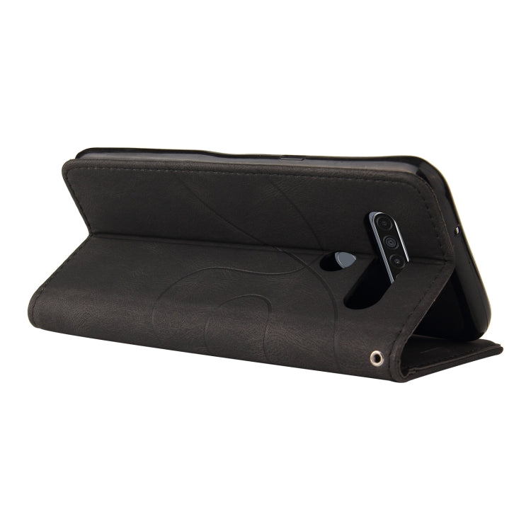 For LG K61 Dual-color Splicing Horizontal Flip PU Leather Case with Holder & Card Slots & Wallet