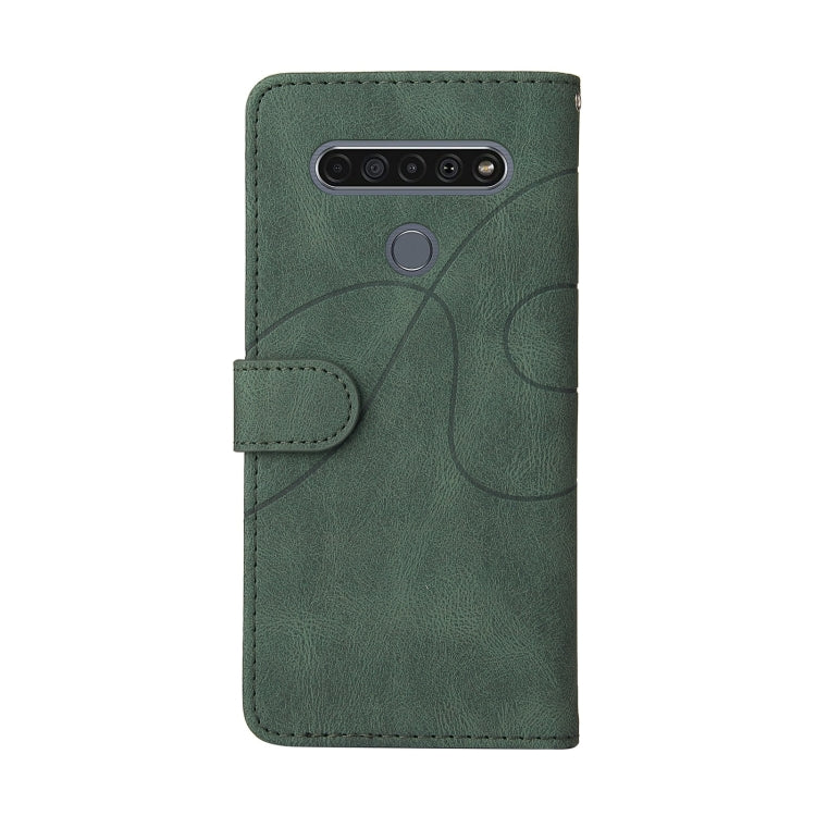 For LG K61 Dual-color Splicing Horizontal Flip PU Leather Case with Holder & Card Slots & Wallet