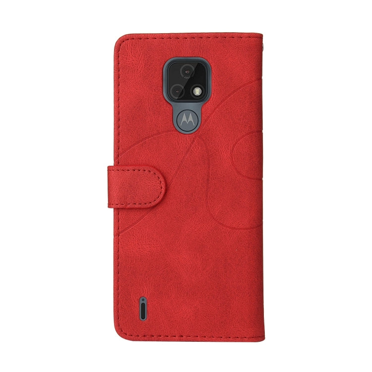 For Motorola Moto E7 Dual-color Splicing Horizontal Flip PU Leather Case with Holder & Card Slots & Wallet