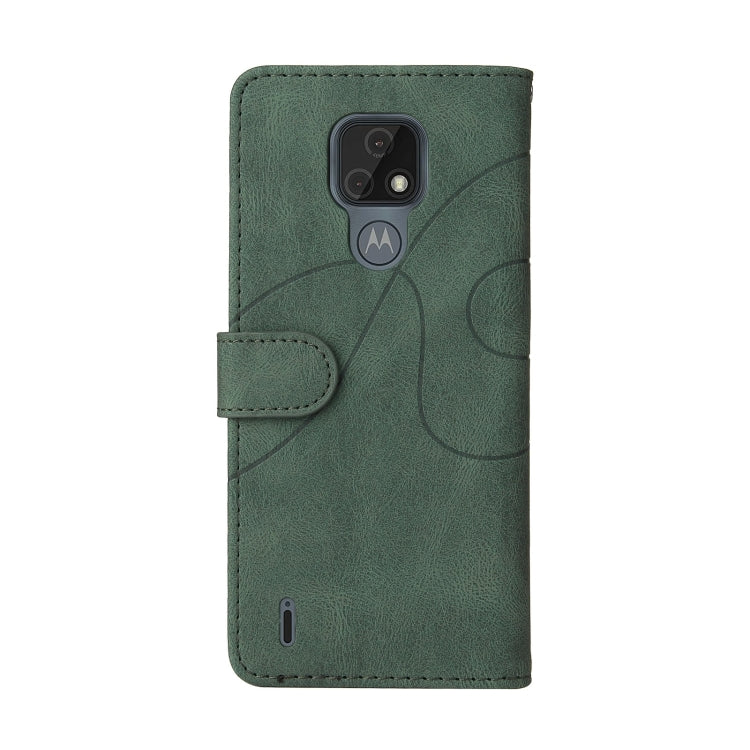 For Motorola Moto E7 Dual-color Splicing Horizontal Flip PU Leather Case with Holder & Card Slots & Wallet