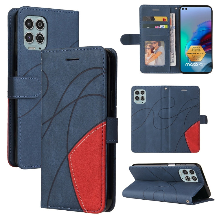 For Motorola Edge S / Moto G100 Dual-color Splicing Horizontal Flip PU Leather Case with Holder & Card Slots & Wallet