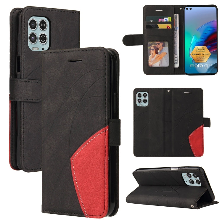 For Motorola Edge S / Moto G100 Dual-color Splicing Horizontal Flip PU Leather Case with Holder & Card Slots & Wallet