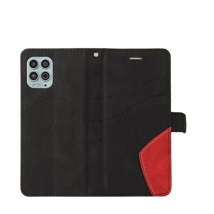 For Motorola Edge S / Moto G100 Dual-color Splicing Horizontal Flip PU Leather Case with Holder & Card Slots & Wallet