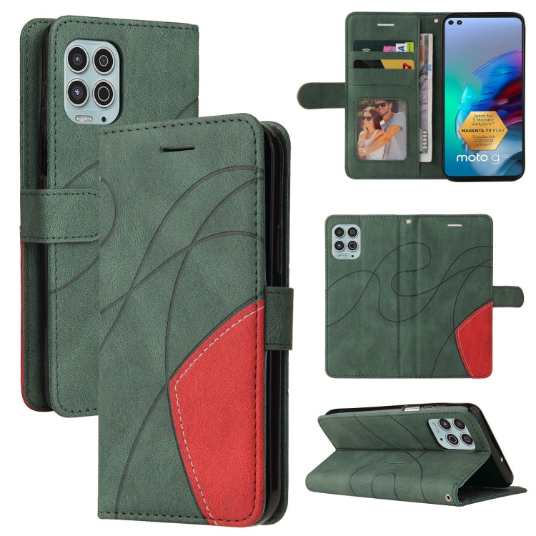 For Motorola Edge S / Moto G100 Dual-color Splicing Horizontal Flip PU Leather Case with Holder & Card Slots & Wallet
