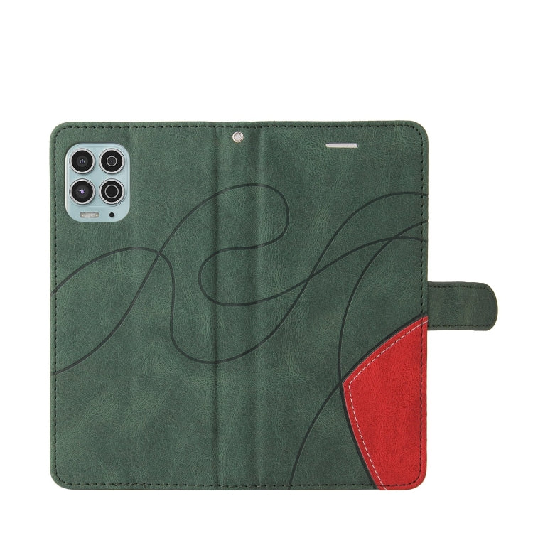 For Motorola Edge S / Moto G100 Dual-color Splicing Horizontal Flip PU Leather Case with Holder & Card Slots & Wallet