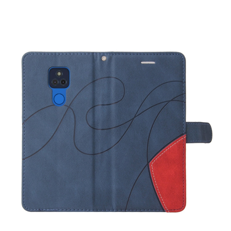 For Motorola Moto G Play 2021 Dual-color Splicing Horizontal Flip PU Leather Case with Holder & Card Slots & Wallet