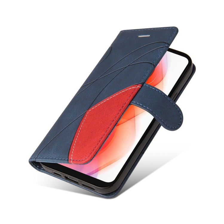For Motorola Moto G Play 2021 Dual-color Splicing Horizontal Flip PU Leather Case with Holder & Card Slots & Wallet