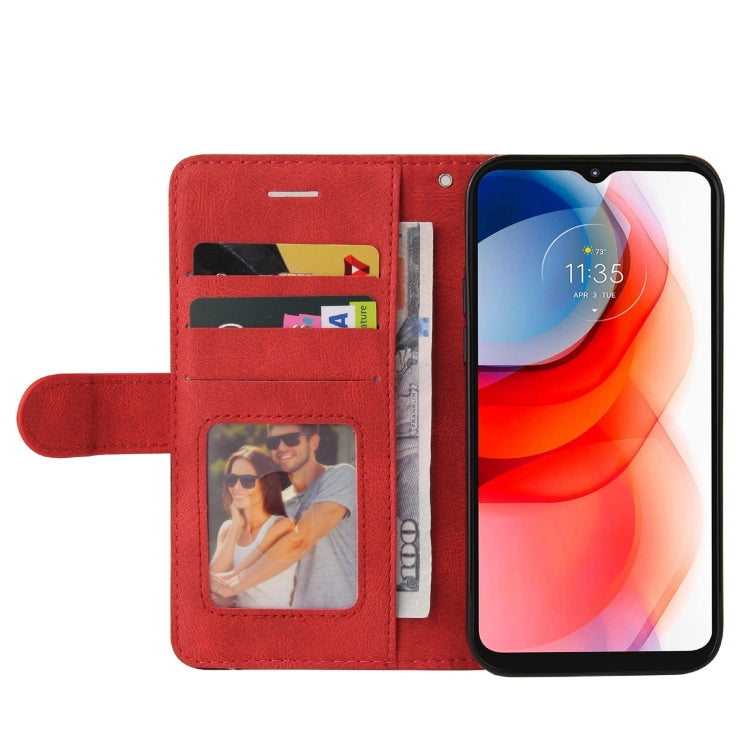 For Motorola Moto G Play 2021 Dual-color Splicing Horizontal Flip PU Leather Case with Holder & Card Slots & Wallet