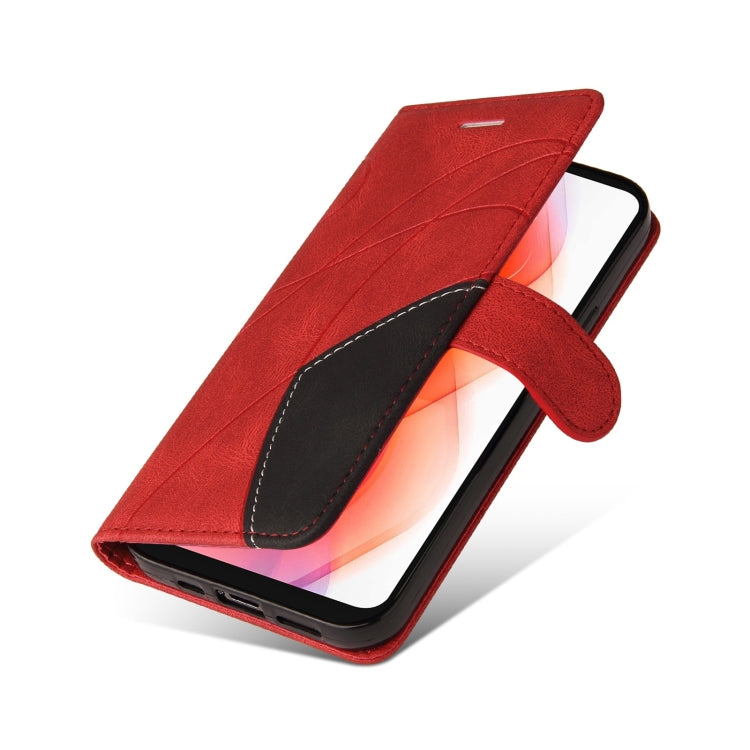 For Motorola Moto G Play 2021 Dual-color Splicing Horizontal Flip PU Leather Case with Holder & Card Slots & Wallet