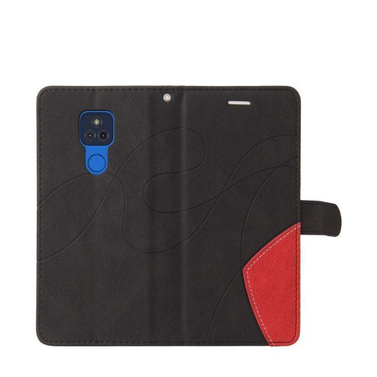 For Motorola Moto G Play 2021 Dual-color Splicing Horizontal Flip PU Leather Case with Holder & Card Slots & Wallet