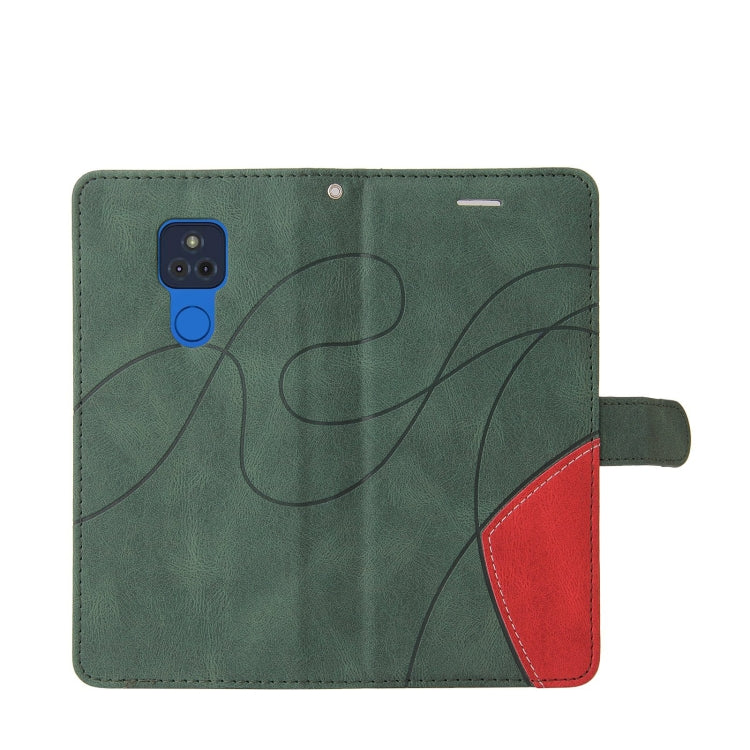 For Motorola Moto G Play 2021 Dual-color Splicing Horizontal Flip PU Leather Case with Holder & Card Slots & Wallet