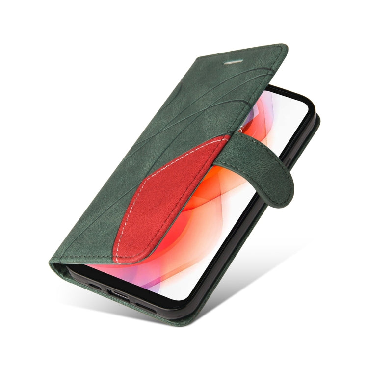 For Motorola Moto G Play 2021 Dual-color Splicing Horizontal Flip PU Leather Case with Holder & Card Slots & Wallet