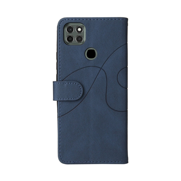 For Motorola Moto G9 Power Dual-color Splicing Horizontal Flip PU Leather Case with Holder & Card Slots & Wallet