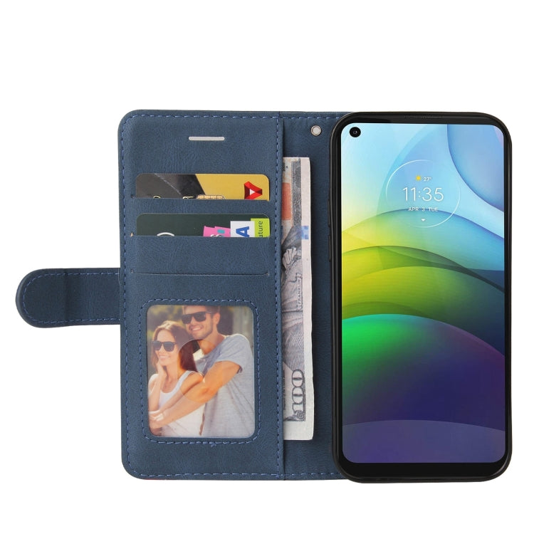 For Motorola Moto G9 Power Dual-color Splicing Horizontal Flip PU Leather Case with Holder & Card Slots & Wallet