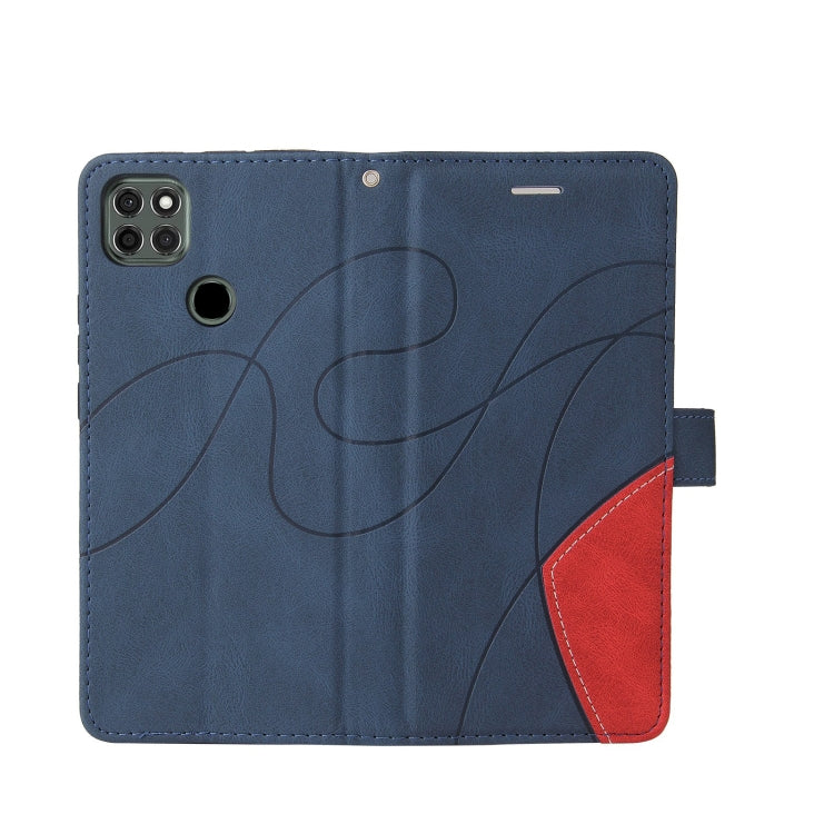 For Motorola Moto G9 Power Dual-color Splicing Horizontal Flip PU Leather Case with Holder & Card Slots & Wallet