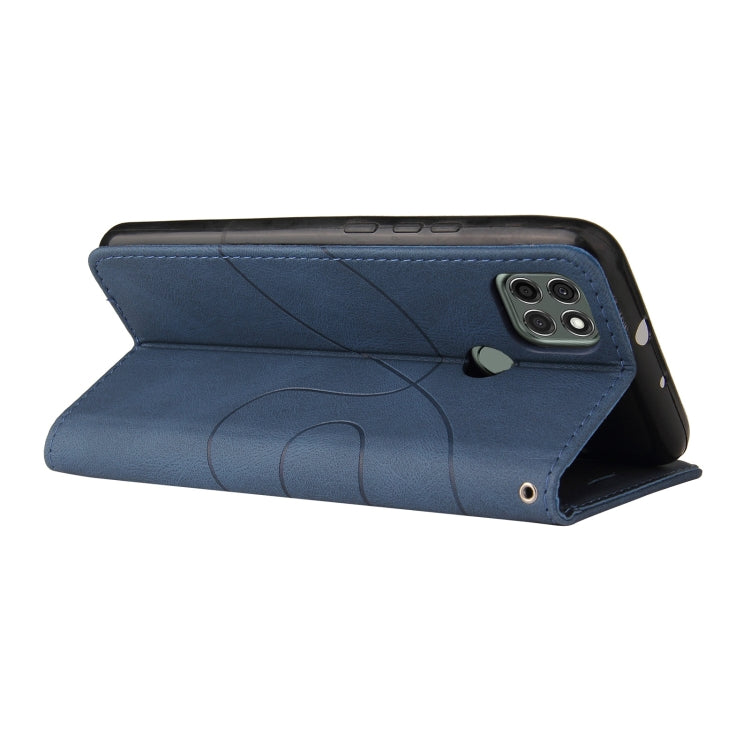 For Motorola Moto G9 Power Dual-color Splicing Horizontal Flip PU Leather Case with Holder & Card Slots & Wallet