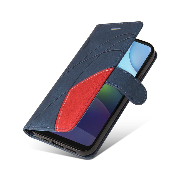 For Motorola Moto G9 Power Dual-color Splicing Horizontal Flip PU Leather Case with Holder & Card Slots & Wallet