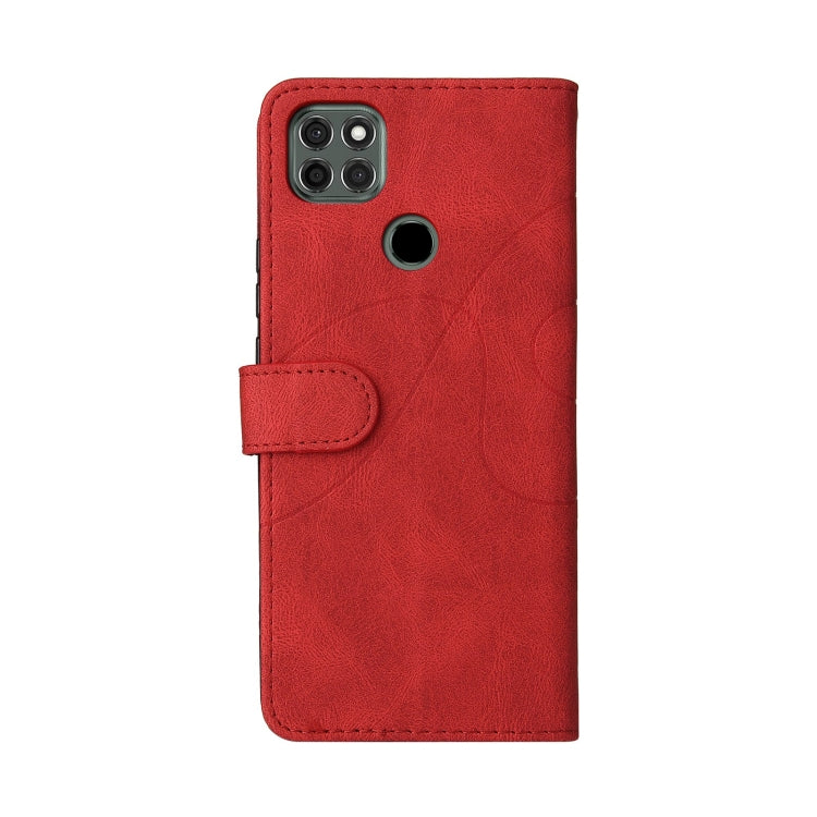 For Motorola Moto G9 Power Dual-color Splicing Horizontal Flip PU Leather Case with Holder & Card Slots & Wallet
