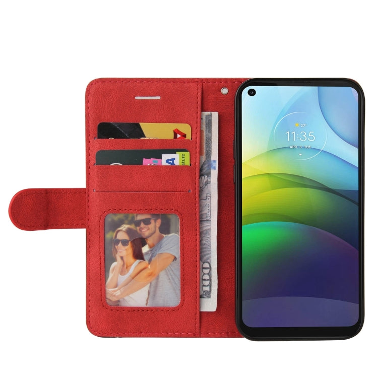 For Motorola Moto G9 Power Dual-color Splicing Horizontal Flip PU Leather Case with Holder & Card Slots & Wallet