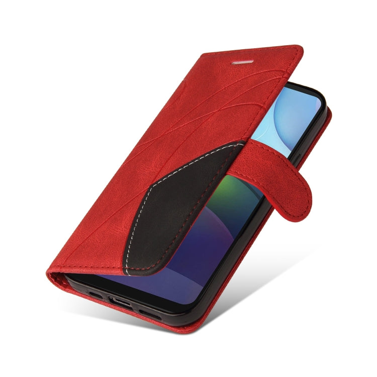 For Motorola Moto G9 Power Dual-color Splicing Horizontal Flip PU Leather Case with Holder & Card Slots & Wallet