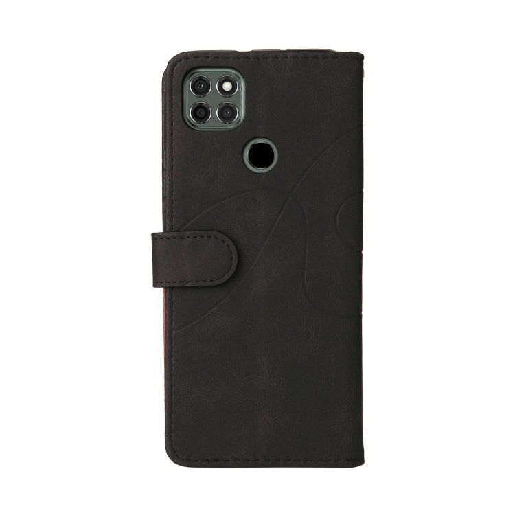 For Motorola Moto G9 Power Dual-color Splicing Horizontal Flip PU Leather Case with Holder & Card Slots & Wallet