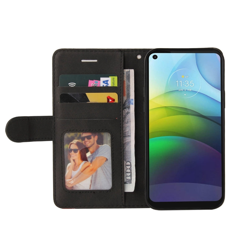 For Motorola Moto G9 Power Dual-color Splicing Horizontal Flip PU Leather Case with Holder & Card Slots & Wallet