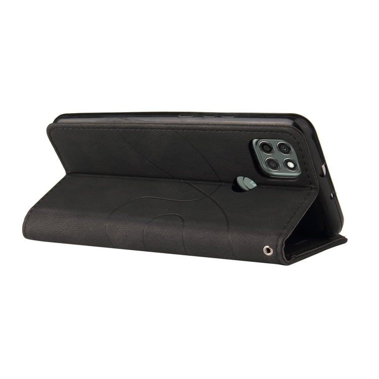 For Motorola Moto G9 Power Dual-color Splicing Horizontal Flip PU Leather Case with Holder & Card Slots & Wallet