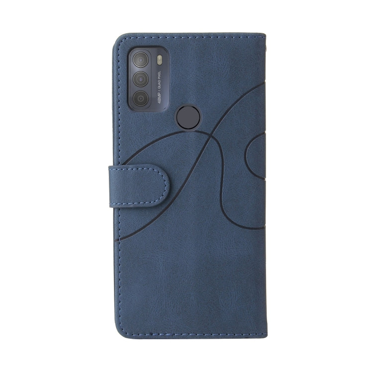 For Motorola Moto G50 Dual-color Splicing Horizontal Flip PU Leather Case with Holder & Card Slots & Wallet
