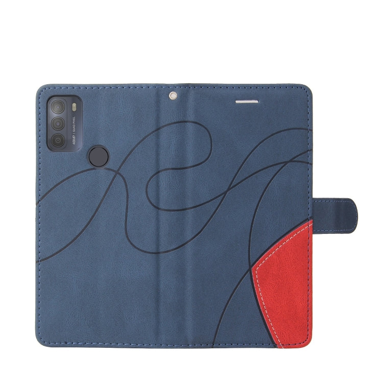 For Motorola Moto G50 Dual-color Splicing Horizontal Flip PU Leather Case with Holder & Card Slots & Wallet