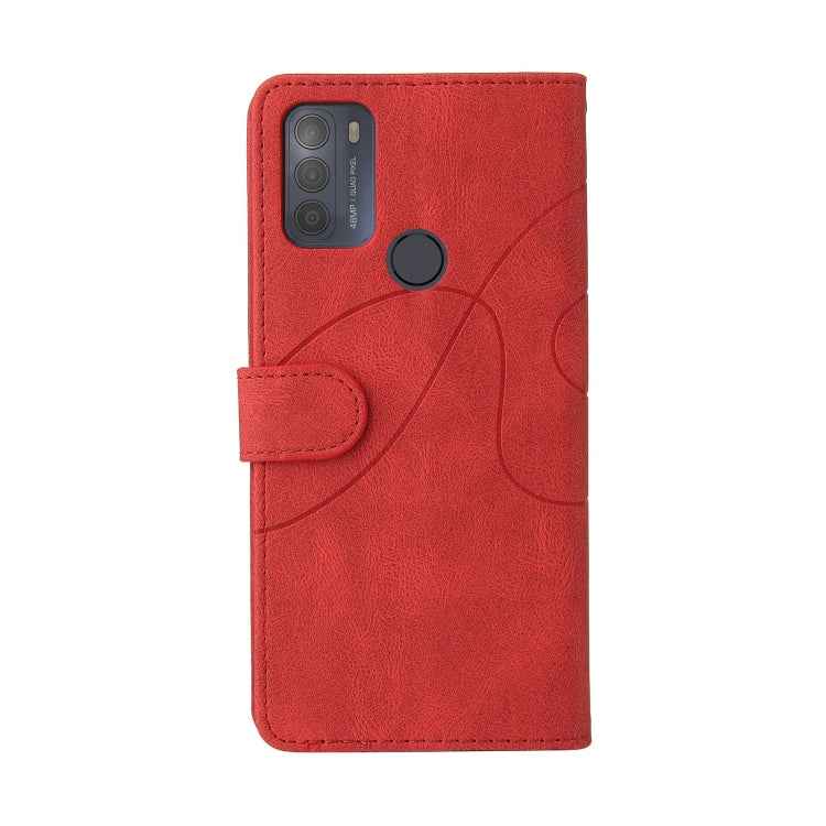 For Motorola Moto G50 Dual-color Splicing Horizontal Flip PU Leather Case with Holder & Card Slots & Wallet