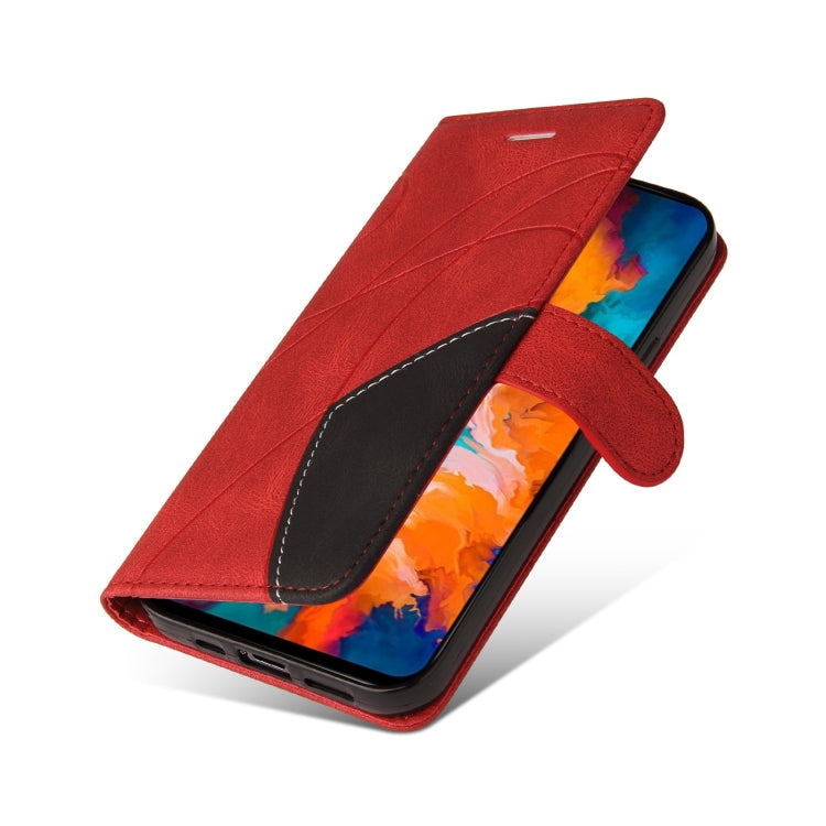 For Motorola Moto G50 Dual-color Splicing Horizontal Flip PU Leather Case with Holder & Card Slots & Wallet