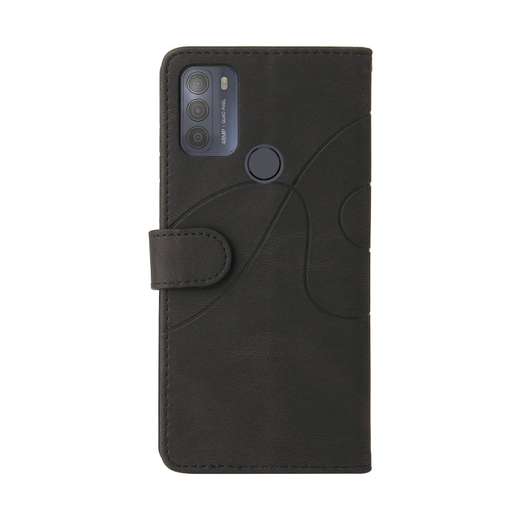 For Motorola Moto G50 Dual-color Splicing Horizontal Flip PU Leather Case with Holder & Card Slots & Wallet