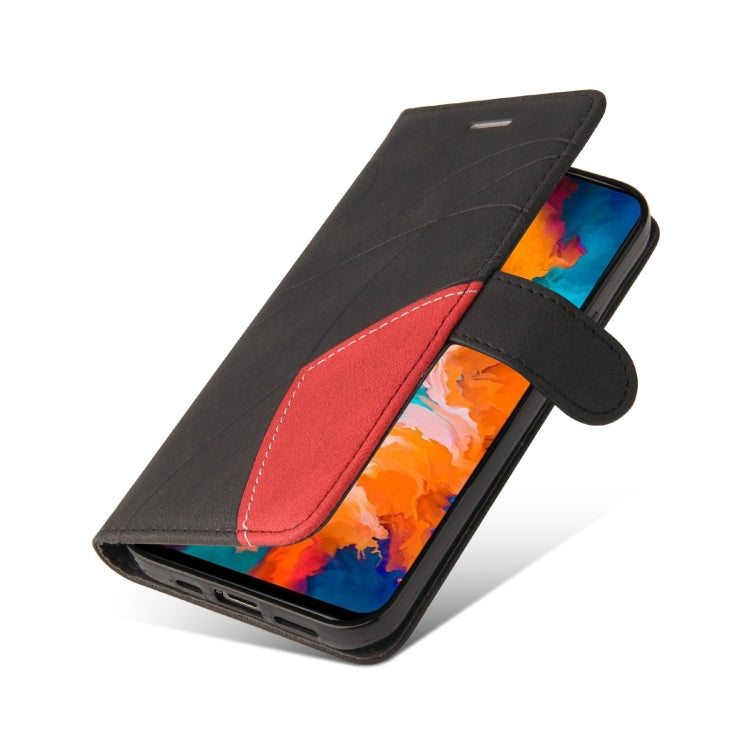 For Motorola Moto G50 Dual-color Splicing Horizontal Flip PU Leather Case with Holder & Card Slots & Wallet