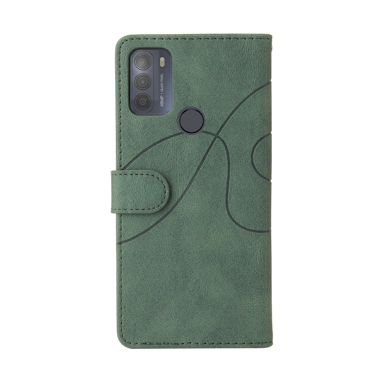 For Motorola Moto G50 Dual-color Splicing Horizontal Flip PU Leather Case with Holder & Card Slots & Wallet