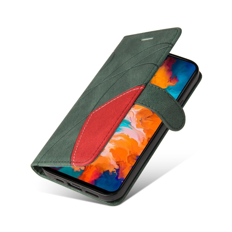 For Motorola Moto G50 Dual-color Splicing Horizontal Flip PU Leather Case with Holder & Card Slots & Wallet