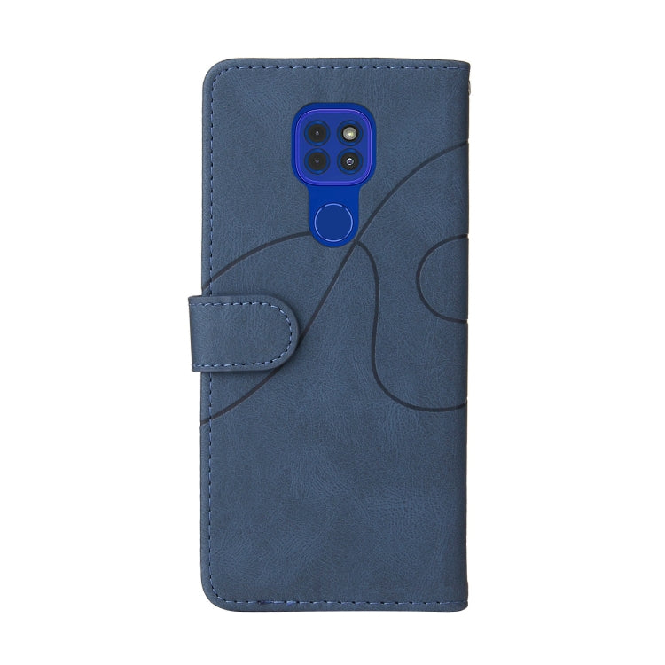 For Motorola Moto G9 Play Dual-color Splicing Horizontal Flip PU Leather Case with Holder & Card Slots & Wallet