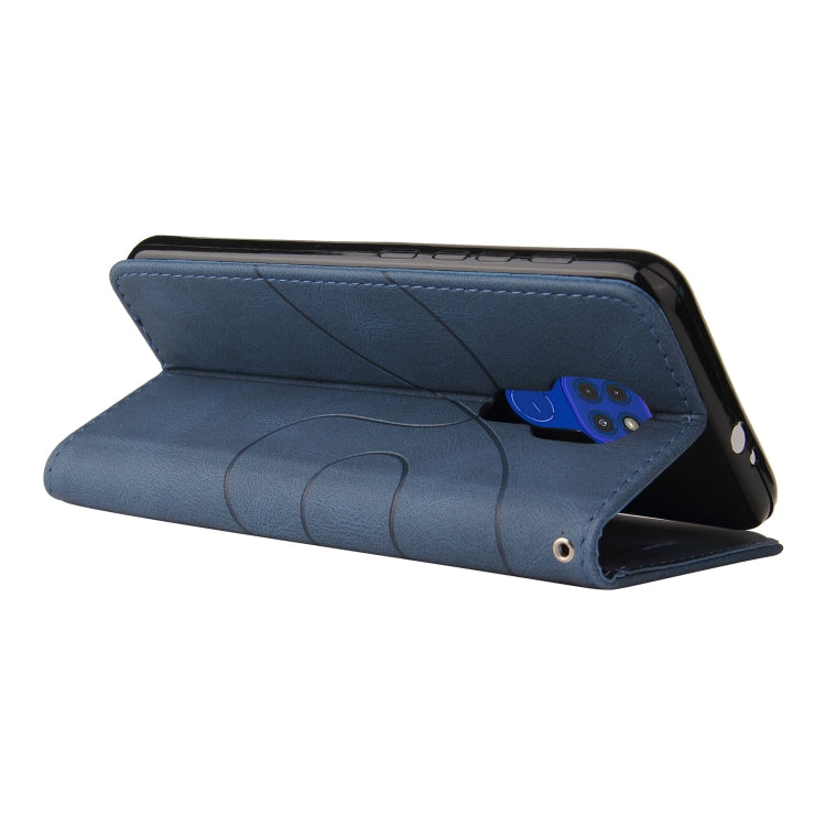 For Motorola Moto G9 Play Dual-color Splicing Horizontal Flip PU Leather Case with Holder & Card Slots & Wallet