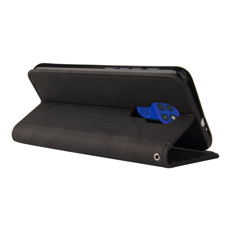 For Motorola Moto G9 Play Dual-color Splicing Horizontal Flip PU Leather Case with Holder & Card Slots & Wallet