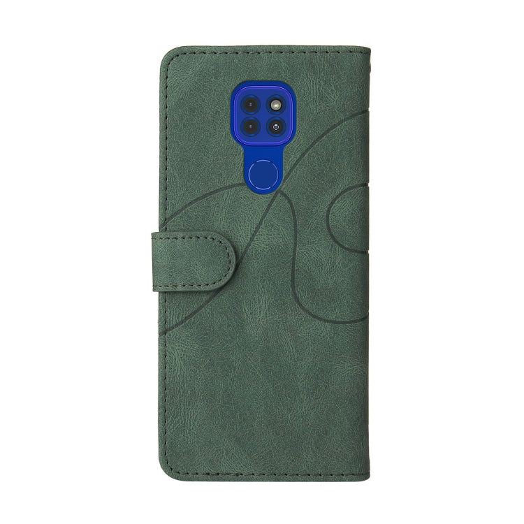 For Motorola Moto G9 Play Dual-color Splicing Horizontal Flip PU Leather Case with Holder & Card Slots & Wallet