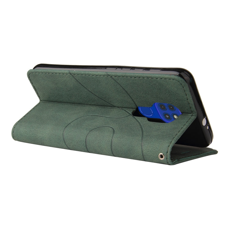 For Motorola Moto G9 Play Dual-color Splicing Horizontal Flip PU Leather Case with Holder & Card Slots & Wallet