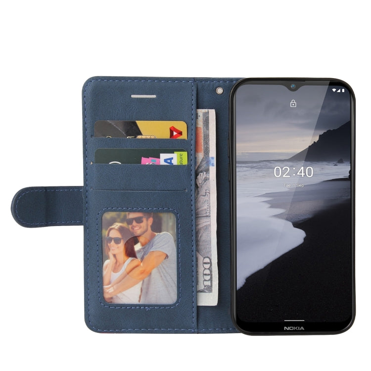 For Nokia 2.4 Dual-color Splicing Horizontal Flip PU Leather Case with Holder & Card Slots & Wallet