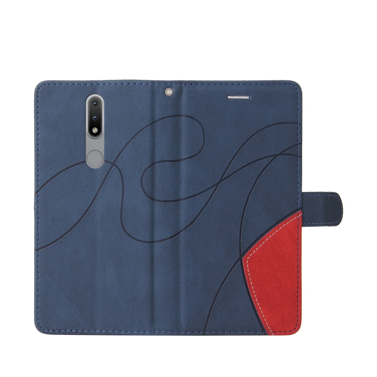 For Nokia 2.4 Dual-color Splicing Horizontal Flip PU Leather Case with Holder & Card Slots & Wallet