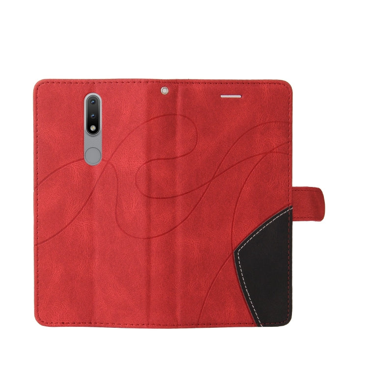 For Nokia 2.4 Dual-color Splicing Horizontal Flip PU Leather Case with Holder & Card Slots & Wallet