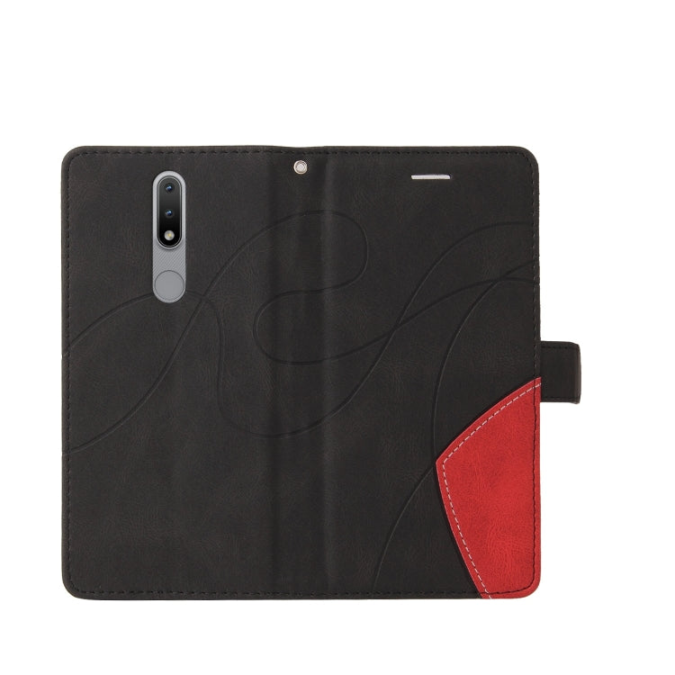 For Nokia 2.4 Dual-color Splicing Horizontal Flip PU Leather Case with Holder & Card Slots & Wallet
