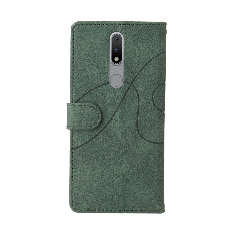 For Nokia 2.4 Dual-color Splicing Horizontal Flip PU Leather Case with Holder & Card Slots & Wallet